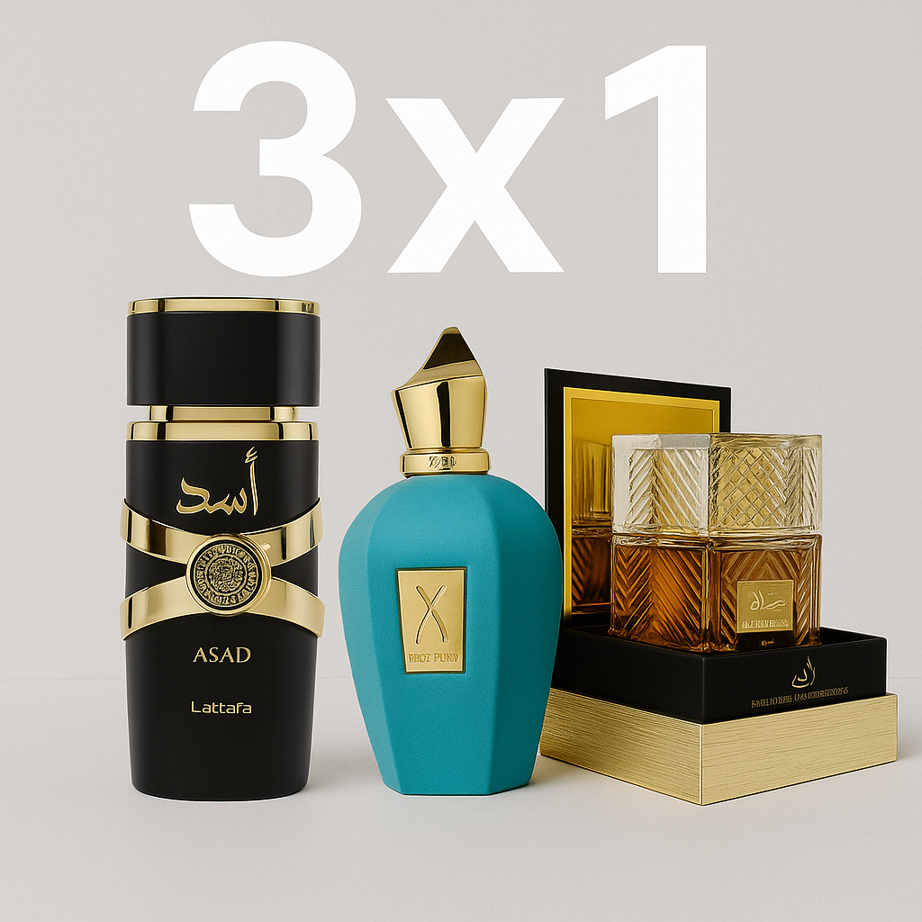 ¡3X1 PERFUMES ARABES! LATTAFA ASAD + KHAMRAH + ERBA PURA+ MINI PERFUMERO